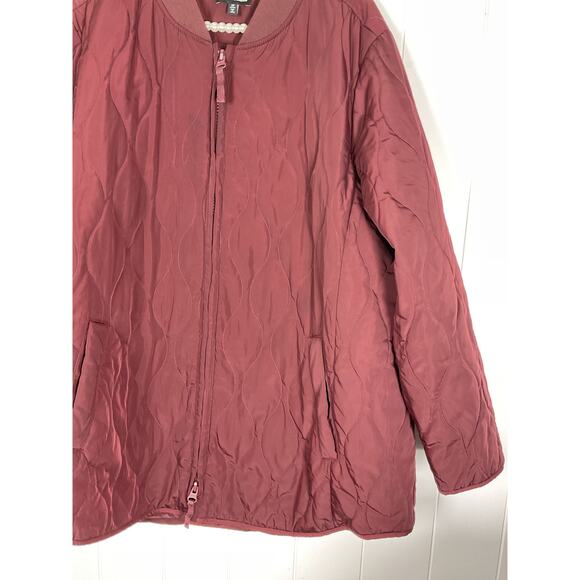 Universal Standard Women's Burgendy Full Zip Quilted Jacket Size 2X - Picture 4 of 6
